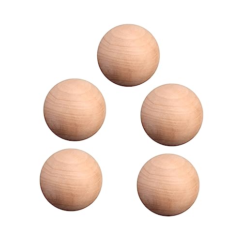 UTHCLO 5 Stück Holz Kugeln für DIY Bastelarbeiten Unbehandelte Runde Holzperlen für Kreative Dekorationen und Foto Requisiten von UTHCLO