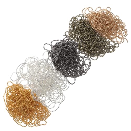 UTHCLO 5 Stück Kugelkette Metall Perlenkette DIY Schmuck Zubehör in Silber Gold Antik Schwarz für Halsketten Basteln und Events UTHCLO 5 Stück Kugelkette Metall Perlenkette DIY Schmuck Zubehör in Silber Gold Antik Schwarz für Halsketten Basteln und Events von UTHCLO