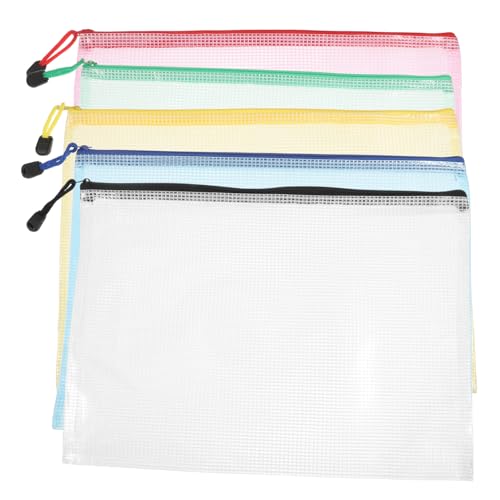 UTHCLO 5 Stück Mesh-reißverschlussbeutel, Dokumententaschen, Wasserdichte Reißverschluss-aktenordner, Kunststoff-bleistiftbeutel Im A4-format Für Die Organisation Von Schul- Und UTHCLO 5 Stück Mesh-reißverschlussbeutel, Dokumententaschen, Wasserdichte Reißverschluss-aktenordner, Kunststoff-bleistiftbeutel Im A4-format Für Die Organisation Von Schul- Und von UTHCLO