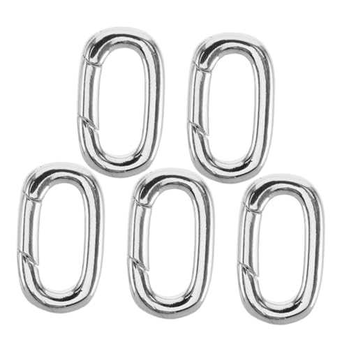 UTHCLO 5 Stück Ovale Karabiner Schließen Kupfer für Halsketten und Armbänder Robust und Sicher Vielseitig für Diy Schmuckprojekte Langlebiger Verschluss Silberfarbener Schmuckverbinder von UTHCLO