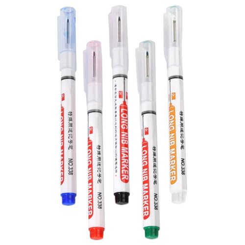 UTHCLO 5 Stück Teiliges Holzbau Marker Ölbasierter Farbstift mit Langer Spitze Wasser und Ölabweisend Schnelltrocknend Geeignet für Metall Holz Glas für Tieflochmarkierung Möbeln und UTHCLO 5 Stück Teiliges Holzbau Marker Ölbasierter Farbstift mit Langer Spitze Wasser und Ölabweisend Schnelltrocknend Geeignet für Metall Holz Glas für Tieflochmarkierung Möbeln und von UTHCLO