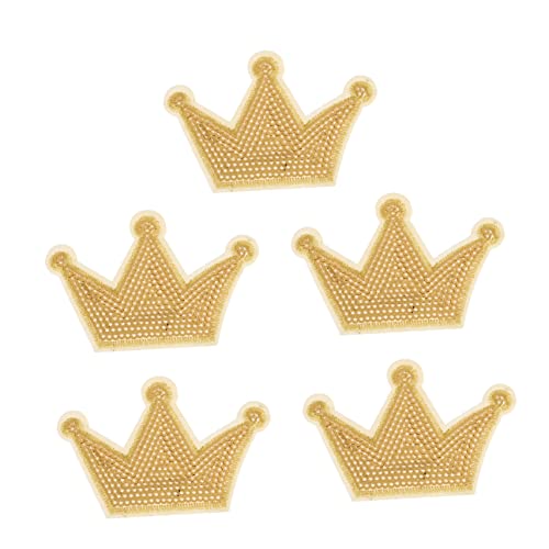 UTHCLO 5 Stück Teiliges Kronen Pailletten Aufnäher Stoffapplikationen zum Nähen DIY Kleidungsdeko Hautfreundlich und Langlebig für Kleidung Reparatur und Veredelung von UTHCLO