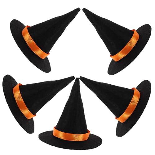 UTHCLO 5 Stück Teiliges Mini Hexenhüte in Schwarz Miniatur Halloween Dekoration für Weinflaschen Bastelzubehör für Puppen und DIY Kostüme Partydeko für Halloween und Geburtstage UTHCLO 5 Stück Teiliges Mini Hexenhüte in Schwarz Miniatur Halloween Dekoration für Weinflaschen Bastelzubehör für Puppen und DIY Kostüme Partydeko für Halloween und Geburtstage von UTHCLO