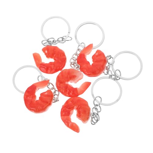 UTHCLO 5 Stück Teiliges Realistischer Shrimp Schlüsselanhänger Kreative DIY Lebensmittel anhänger Robuste Simulation von Garnelen für Dekoration Fotografie und Interaktives von UTHCLO