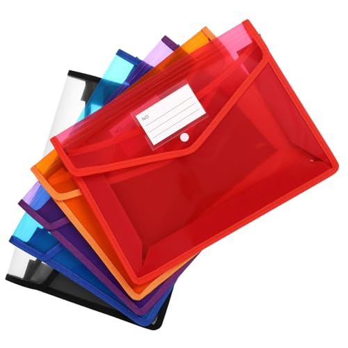 UTHCLO 5 Stück Teiliges Transparente PP Dokumententaschen mit Druckknopfverschluss Farbenfrohe Organizer für Büro und Reisen Einfache Sichtbarkeit und Organisation UTHCLO 5 Stück Teiliges Transparente PP Dokumententaschen mit Druckknopfverschluss Farbenfrohe Organizer für Büro und Reisen Einfache Sichtbarkeit und Organisation von UTHCLO