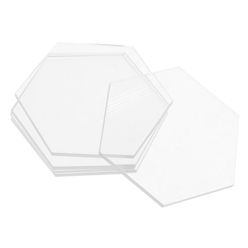 UTHCLO 5 Stück Teiliges Transparente Tischkärtchen Sechseckig Wiederverwendbare Namenskarten für Hochzeit Party Tischdekoration Sichere Glatte Oberfläche von UTHCLO