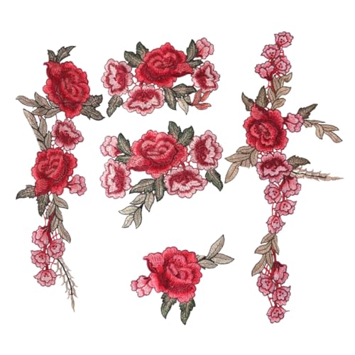 UTHCLO 5 Stück Teiliges Wasserlösliche Stickerei Blumen Aufnäher Hochwertige DIY Applikationen zum Aufnähen Kleidung Jeans Jacken und Rucksäcke Rote Farbige Näh Patches für Individuelle UTHCLO 5 Stück Teiliges Wasserlösliche Stickerei Blumen Aufnäher Hochwertige DIY Applikationen zum Aufnähen Kleidung Jeans Jacken und Rucksäcke Rote Farbige Näh Patches für Individuelle von UTHCLO