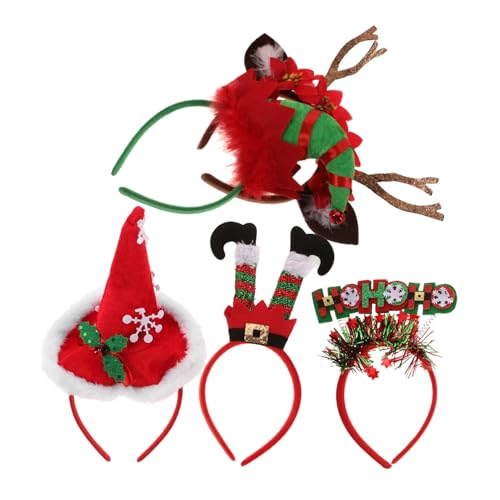 UTHCLO 5 Stück Teiliges Weihnachts Stirnband für Erwachsene Leichte Bequeme Kopfbedeckungen mit Niedlichen Cartoon Designs als Festliche Party Accessoires und Dekorationen von UTHCLO