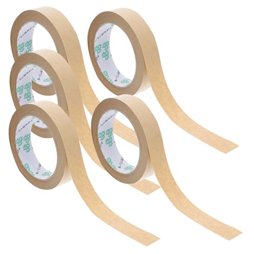 UTHCLO 5 Stück Umweltfreundliches Kraftpapier klebeband Stark Haftendes Wasserfestes Packband für Kartons Versandpakete Selbstklebend Robust von UTHCLO