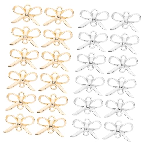 UTHCLO 50 Stück Bowknot Anhänger Charms Geometrische Ohrring Verbindungen für DIY Schmuck Glänzende Farben für Armbänder und von UTHCLO