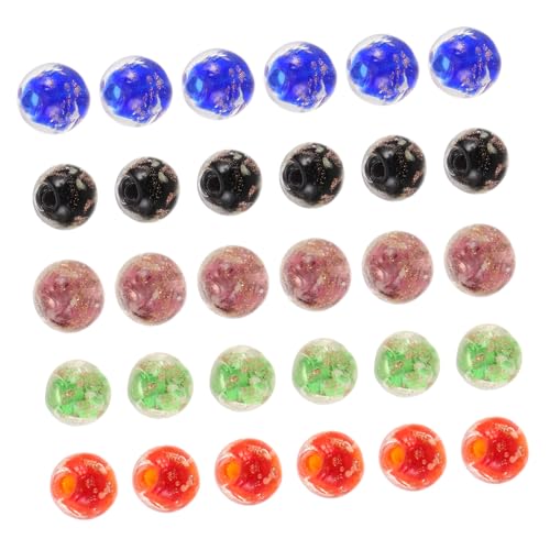 UTHCLO 50 Stück Glasperlen Nachtleuchtend Runde Spacer Perlen Transparent Luminous Schmuck Spacer Beads Für Diy Armbänder Halsketten Bastelarbeiten von UTHCLO