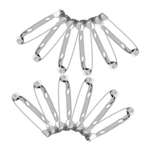 UTHCLO 50 Stück Hinterer Metallstift bastelbedarf brosche pin Broschen Basteln Pin-Backs-Verriegelung Knopfnadeln Broschennadel-Rückseite Broschennadel für die Schmuckherstellung Silver von UTHCLO