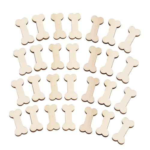 UTHCLO 50 Stück Holz Bone Ornamente Unvollendete DIY Holzdekorationen für Kreative Bastelprojekte Langlebige Holzknochen zum Bemalen und Gestalten Natürliche Holzscheiben für von UTHCLO