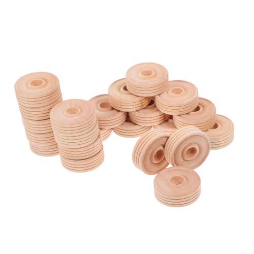 UTHCLO 50 Stück Runde Holzräder Bastelzubehör für DIY Spielzeugzubehör Langlebige Holzräder für Kreative Projekte für Handwerksmodelle und Spielzeugherstellung UTHCLO 50 Stück Runde Holzräder Bastelzubehör für DIY Spielzeugzubehör Langlebige Holzräder für Kreative Projekte für Handwerksmodelle und Spielzeugherstellung von UTHCLO