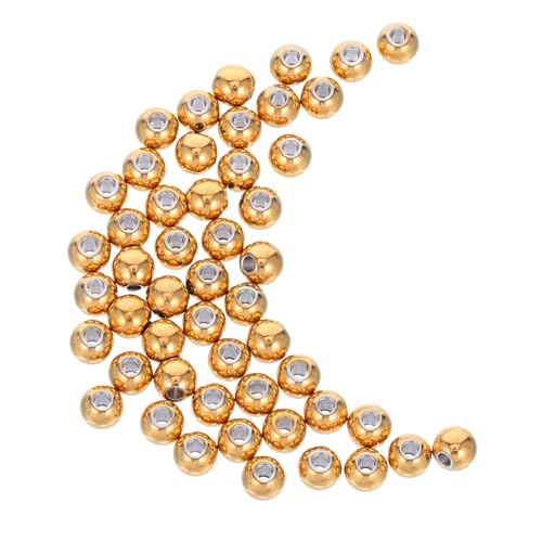 UTHCLO 50 Stück Runde Spacer Beads mit Loch Glatte Metallperlen für Diy Armband Schmuckherstellung Langlebig und Hautfreundlich für Kreative Bastelprojekte UTHCLO 50 Stück Runde Spacer Beads mit Loch Glatte Metallperlen für Diy Armband Schmuckherstellung Langlebig und Hautfreundlich für Kreative Bastelprojekte von UTHCLO