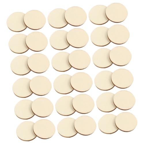 UTHCLO 50 Stück Runde Unbehandelte Holzscheiben Glatte Kanten DIY Basteln Holzplättchen für Malerei Gravur Hochzeit Dekoration Handwerk von UTHCLO