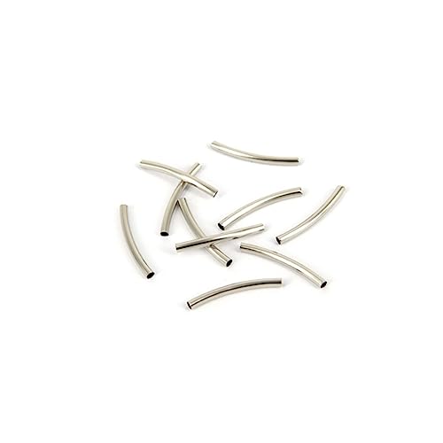UTHCLO 50 Stück Silberne Glatte Bogenröhren Spacer Perlen Lose Metallperlen für DIY Schmuckherstellung und Bastelbedarf UTHCLO 50 Stück Silberne Glatte Bogenröhren Spacer Perlen Lose Metallperlen für DIY Schmuckherstellung und Bastelbedarf von UTHCLO