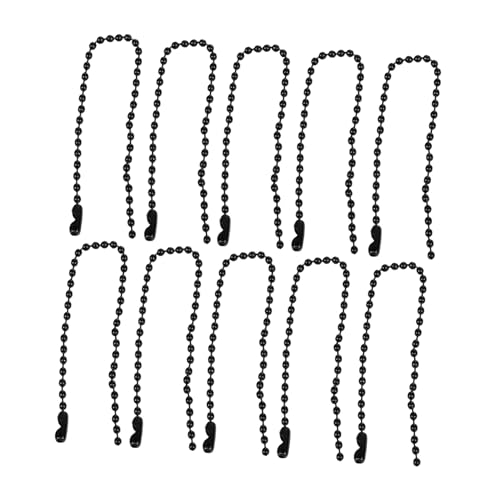 UTHCLO 50 Stück Teiliges Dekoratives Schwarze Kugelkette mit Farbig Bedrucktem Anhänger Langlebige Runde Bead Chain für DIY Schmuck Hängeketten und Schlüsselanhänger von UTHCLO