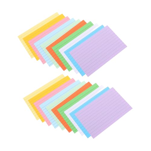 UTHCLO 500 Stück Liniert Karteikarten Buntes Tragbares Kleines Notizbuch Multifunktionale Merkkarten für Bürobedarf und Studium von UTHCLO