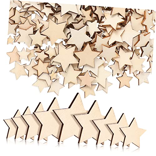 UTHCLO 500Stücke Holzsterne Unbearbeitet Sternsortiment Holz für DIY Dekoration Basteln Tischdeko und Weihnachtsfeiern für Projekte und Festliche Anlässe von UTHCLO