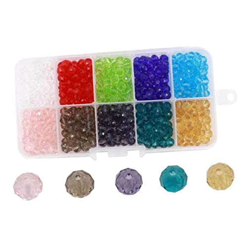 UTHCLO 500Stücke Kristall Flat Perlen Farben für DIY Schmuckherstellung Glasperlen mit Aufbewahrungsbox für Armbänder und Bastelprojekte von UTHCLO