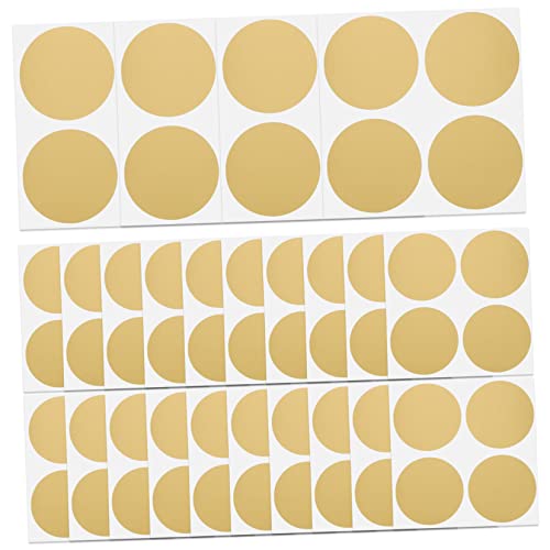 UTHCLO 50Stücke Goldene Kratzaufkleber Selbstklebende DIY Rubbellose für Spiele und Partys Runde Sticker Beschriften für Geburtstagsfeiern Hochzeiten und Überraschungen von UTHCLO