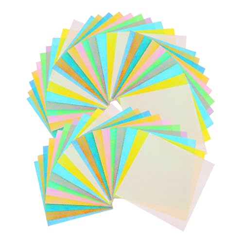UTHCLO 50Stücke Schillerndes Faltpapier Glänzende Bastelbögen für DIY Handarbeiten Origami und Projekte Farben und Sicher von UTHCLO