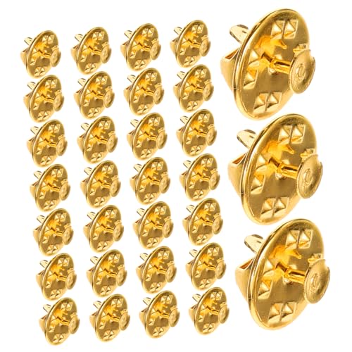 UTHCLO 50Stücke Verriegelbare Pin Rückseiten für Emaille Pins Goldene Kupplungsrückseiten für Anstecknadeln Krawattennadeln und DIY Schmuckprojekte von UTHCLO