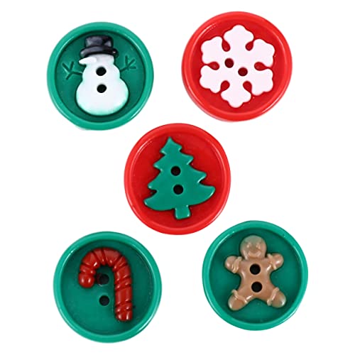 UTHCLO 50Stücke Weihnachtsknöpfe Resin Dekorative Nähknöpfe für DIY Handwerksprojekte für Scrapbooking Stricken und Basteln um Designs zu Gestalten von UTHCLO