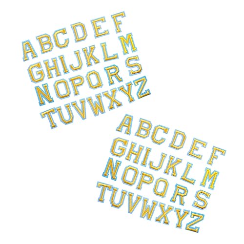 UTHCLO 52 Stück Teiliges Bügelalphabet Patches Bestickte Buchstaben Flicken zum Aufbügeln für Kleidung Jeans Jacken Hüte Rucksäcke Farbintensiv Strapazierfähig für DIY Reparatur und von UTHCLO