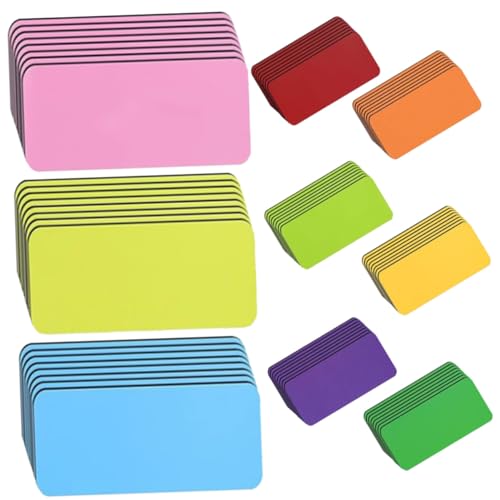 UTHCLO 54 Stück Teiliges Magnetische Beschreibbare Dry Erase Etiketten in Bunten Farben Wiederverwendbare Kühlschrank und Whiteboard Labels für Büro Küche und Lagerorganisation von UTHCLO