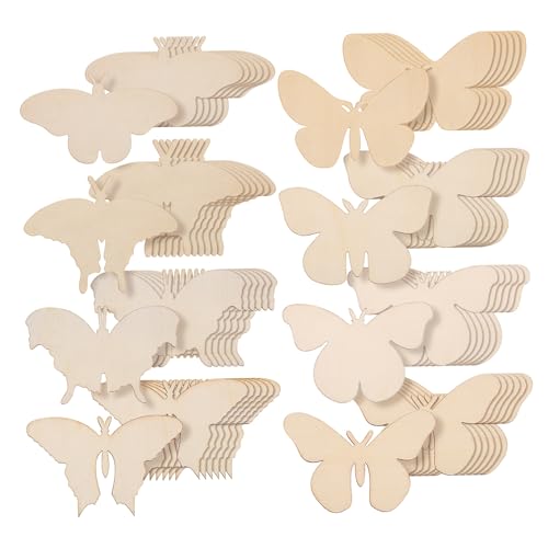 UTHCLO 54 Stück Urlaubsbedarf Holz Schmetterlingsbasteln Unpolierte Holzspäne Blanke Schmetterlinge 54 Dekorationen Wohnzimmer Makramee Wandbehang Dekoration Schmetterlings UTHCLO 54 Stück Urlaubsbedarf Holz Schmetterlingsbasteln Unpolierte Holzspäne Blanke Schmetterlinge 54 Dekorationen Wohnzimmer Makramee Wandbehang Dekoration Schmetterlings von UTHCLO