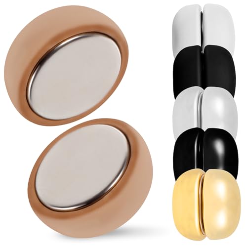 UTHCLO 6 Paare Magnetische Hijab Schalverschluss Rundmagnete Verschluss Pins für Kopftuch Schal Kleidung Legierung Langlebig Elegant Vielseitig Farbauswahl Beige Hellgrau Gold Silber von UTHCLO