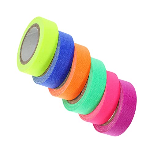 UTHCLO 6 Rollen Neon Klebeband Fluoreszierendes UV Schwarzlicht Tape für Kreative Party Dekoration und Bühnenaufführungen Verschiedenen Farben Erhältlich Einfach zu Handhaben von UTHCLO