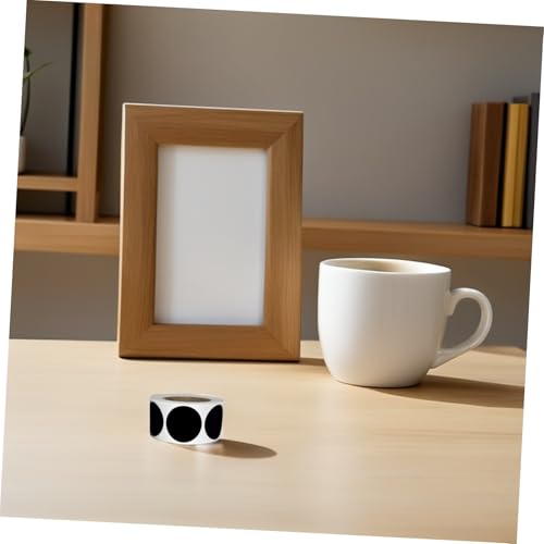 UTHCLO 6 Rollen Runde Schwarze PVC Aufkleber Selbstklebend Schreibbar Vielseitig Für Büro Klassenzimmer Farbcodierung Label Etiketten von UTHCLO