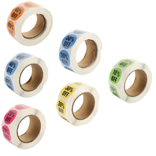 UTHCLO 6 Rollen Supermarkt Preisaufkleber pro Rabattetiketten mit Stark Haftendem Papier Selbstklebende Verkaufsetiketten für Einzelhandel Rabattschilder Vielseitig Einsetzbar UTHCLO 6 Rollen Supermarkt Preisaufkleber pro Rabattetiketten mit Stark Haftendem Papier Selbstklebende Verkaufsetiketten für Einzelhandel Rabattschilder Vielseitig Einsetzbar von UTHCLO