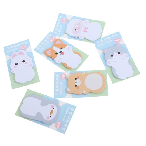 UTHCLO 6 Sätze Teiliges Selbstklebende Cartoon Memo Pads Kleine Dekorative Haftnotizen mit Tiermotiven Praktische To Do Listen für Schule Büro und Zuhause Vielseitig Einsetzbare von UTHCLO