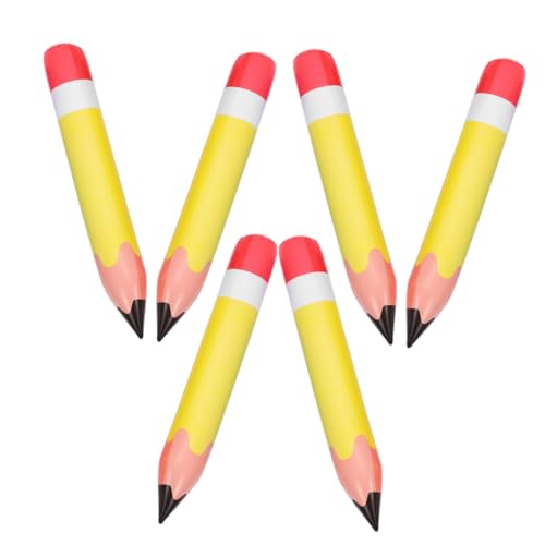 UTHCLO 6 Stück Aufblasbare Bleistift Dekoration aus PVC Teiliges für Klassenzimmer und Geburtstagsfeiern Sichere und Langlebige Realistische Farben Leicht und Tragbar von UTHCLO
