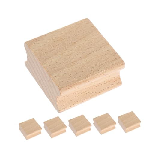UTHCLO 6 Stück Holzstempel mit Leere Gravur Stempel Buchenholz für Diy Bastelprojekte Stempeln und Gestaltung von UTHCLO