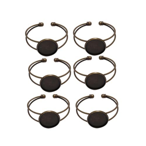 UTHCLO 6 Stück Runde Kupfer Y Form Armband Lünette Verstellbar Schmuck DIY Basis Antik Bronze für Cabochon Anhänger Herstellung UTHCLO 6 Stück Runde Kupfer Y Form Armband Lünette Verstellbar Schmuck DIY Basis Antik Bronze für Cabochon Anhänger Herstellung von UTHCLO