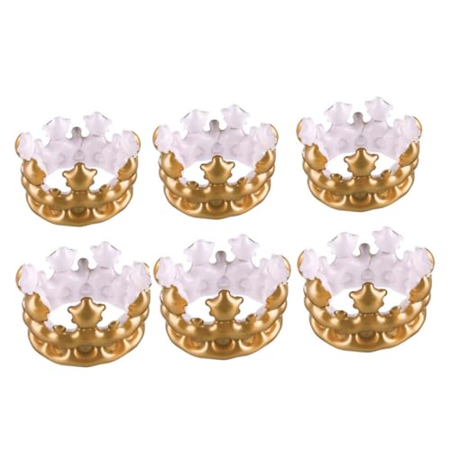 UTHCLO 6 Stück Teiliges Aufblasbares Geburtstagskrone aus Leichte und Stabile Party deko Realistisch Gestaltete in Zwei für Fasching Cosplay und Fotorequisiten von UTHCLO