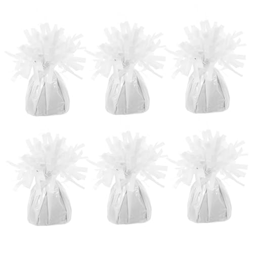 UTHCLO 6 Stück Teiliges Ballongewicht Weiß Vielseitige Ballonbeschwerer für Helium Latexballons Praktische Dekoration für Hochzeiten Partys Geburtstage Stabile Ballonpendants zur von UTHCLO