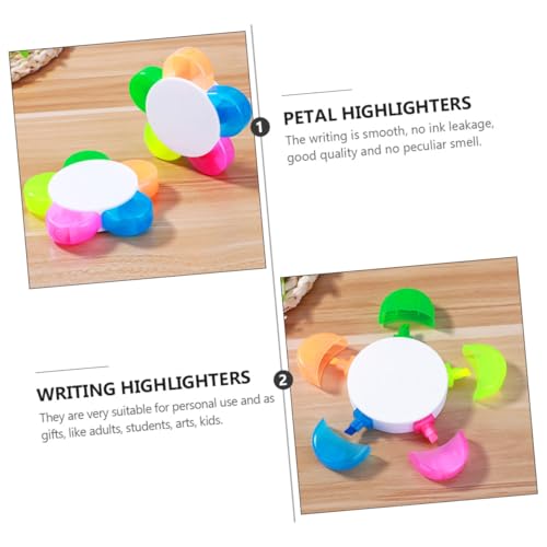 UTHCLO 6 Stück Teiliges Fluoreszierende Marker Stifte in Blütenblattform Bunte Aquarell Textmarker für Schüler Vielseitige Schreibwaren zum Hervorheben Notizen Markieren und Kreative von UTHCLO