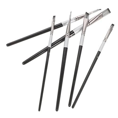 UTHCLO 6 Stück Teiliges Künstlerpinsel Nylon Pinsel für Öl und Aquarellmalerei Ergonomisch Leichter Holzgriff Langlebige Borsten für Profi und Anfänger Malerei von UTHCLO