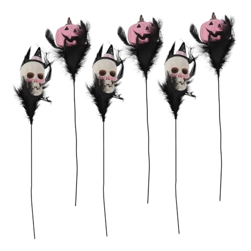 UTHCLO 6 Stück Teiliges Schwarzes Feder-DIY Halloween Blumenstrauß mit Kürbis und Totenkopf Kreative DIY-mittelstück-deko für Gruselige Halloween-Partys und Schaurige Tischdekorationen UTHCLO 6 Stück Teiliges Schwarzes Feder-DIY Halloween Blumenstrauß mit Kürbis und Totenkopf Kreative DIY-mittelstück-deko für Gruselige Halloween-Partys und Schaurige Tischdekorationen von UTHCLO