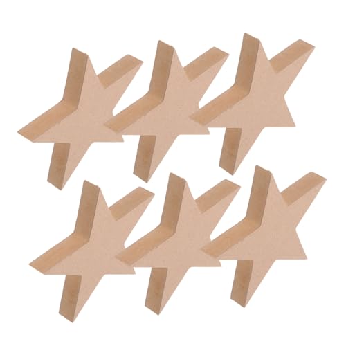 UTHCLO 6 Stück Teiliges Unlackierte Holzsterne aus MDF für DIY Basteln Bemalen Dekorieren Weihnachten Party Wanddeko Handgemacht Geschenkideen von UTHCLO