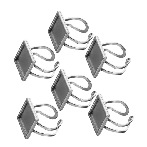 UTHCLO 6 Stück Teiliges Verstellbare Ringrohlinge DIY Schmuck Zubehör für Fingerringe für Schmuckherstellung und Bastelprojekte von UTHCLO