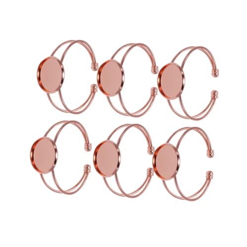 UTHCLO 6 Stück Teiliges Y Förmiges Armbandrohling aus Roségoldfarbenem Kupfer Verstellbare DIY Schmuckverbinder für Glasanhänger Langlebige Metallarmreifen zur Schmuckherstellung von UTHCLO