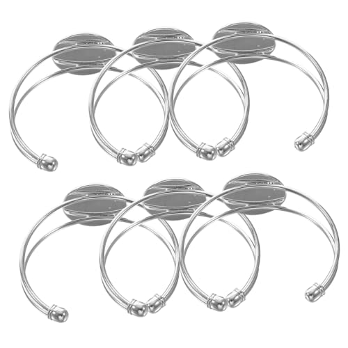 UTHCLO 6 Stück Y Förmige Kupfer Armreif Basis Rundplatte Verstellbar für DIY Schmuckherstellung Silberfarbene Armband Rohlinge Langlebig und Rostfrei UTHCLO 6 Stück Y Förmige Kupfer Armreif Basis Rundplatte Verstellbar für DIY Schmuckherstellung Silberfarbene Armband Rohlinge Langlebig und Rostfrei von UTHCLO