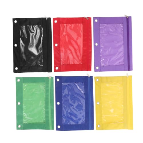 UTHCLO 6-teiliges Federmäppchen Für 3-ring-ordner Mit Transparentem Fenster, Schreibwarentasche Mit Reißverschluss, Dokumenten-organizer Für Schule Und Büro, Pvc-aktenhalter Für von UTHCLO